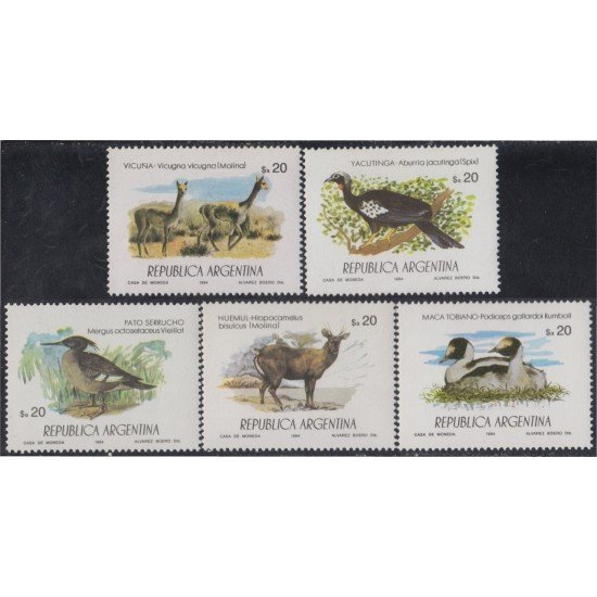 Argentina 1430/34 1984 Protección de la vida salvaje MNH Argentina 1430/34 1984 Protección de la vida salvaje MNH