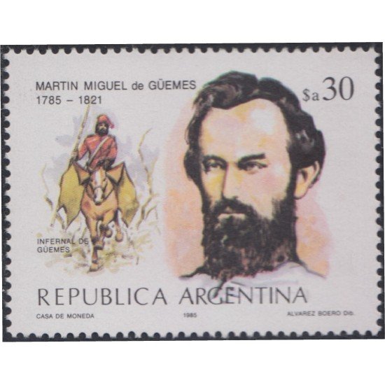 Argentina 1456 1985 200 Años del nacimiento del Gral Martín Miguel de Guemes MNH Argentina 1456 1985 200 Años del nacimiento del Gral Martín Miguel de Guemes MNH