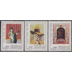 Argentina 1467/69 1985 50 Años de la muerte de Carlos Gardel MNH Argentina 1467/69 1985 50 Años de la muerte de Carlos Gardel MNH