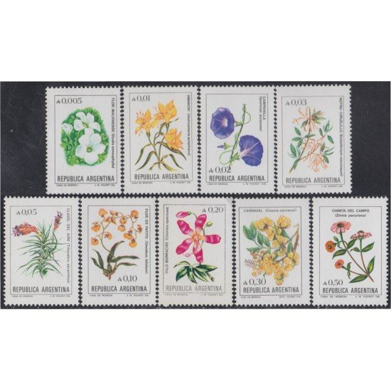 Argentina 1470/78 1985 Serie antigua Flores Flowers MNH Argentina 1470/78 1985 Serie antigua Flores Flowers MNH