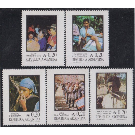 Argentina 1490/94 1985 Instrumentos de Música Típicos MNH Argentina 1490/94 1985 Instrumentos de Música Típicos MNH