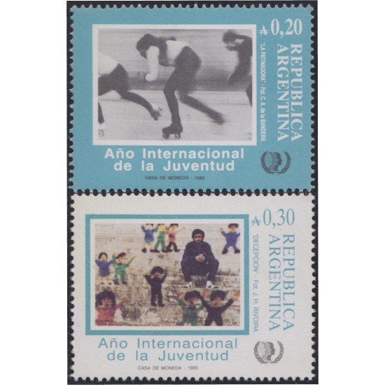 Argentina 1499/00 1985 40 Años de la ONU y Año Internacional de la Juventud MNH Argentina 1499/00 1985 40 Años de la ONU y Año Internacional de la Juventud MNH