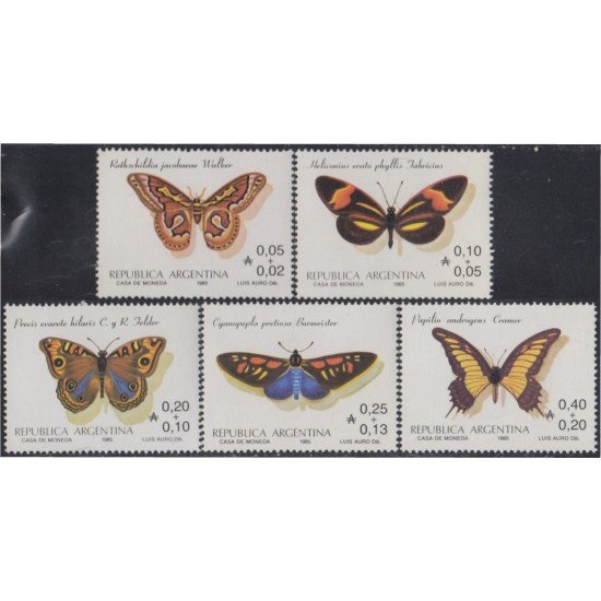 Argentina 1501/05 1985 Filatelia Argentina Mariposas Butterflies MNH Argentina 1501/05 1985 Filatelia Argentina Mariposas Butterflies MNH