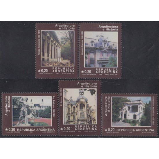 Argentina 1517/21 1985 Arquitectura e Historia MNH Argentina 1517/21 1985 Arquitectura e Historia MNH