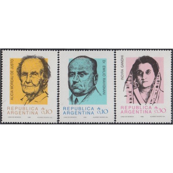 Argentina 1536/38 1986 Personajes célebres MNH Argentina 1536/38 1986 Personajes célebres MNH