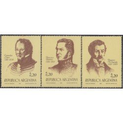 Argentina 1539/41 1986 Personalidades argentinas Bicentenario de su nacimiento MNH Argentina 1539/41 1986 Personalidades argentinas Bicentenario de su nacimiento MNH