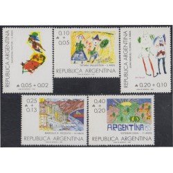 Argentina 1542/46 1986 Dibujos de infantes MNH Argentina 1542/46 1986 Dibujos de infantes MNH
