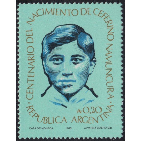 Argentina 1547 1986 Centenario del nacimiento de Ceferino Namuncura MNH Argentina 1547 1986 Centenario del nacimiento de Ceferino Namuncura MNH