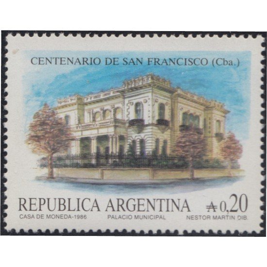 Argentina 1549 1986 Centenario de la fundación de la Villa de San Francisco MNH Argentina 1549 1986 Centenario de la fundación de la Villa de San Francisco MNH