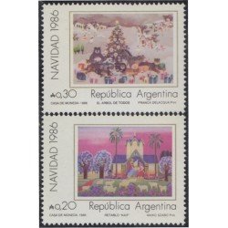 Argentina 1552/53 1986 Navidad Christmas Cuadros de artistas contemporáneos MNH Argentina 1552/53 1986 Navidad Christmas Cuadros de artistas contemporáneos MNH