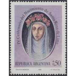 Argentina 1554 1986 400 Años del nacimiento de Sta Rosa de Lima MNH Argentina 1554 1986 400 Años del nacimiento de Sta Rosa de Lima MNH