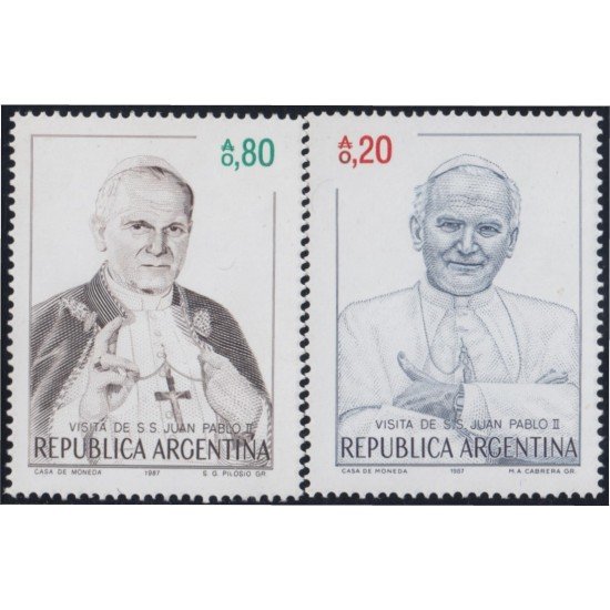 Argentina 1562/63 1987 Visita de S.S Juan Pablo II MNH Argentina 1562/63 1987 Visita de S.S Juan Pablo II MNH