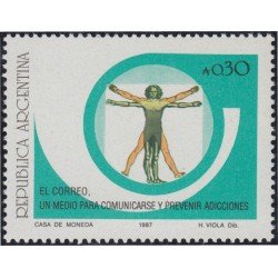 Argentina 1593 1987 Implicaciones sociales sobre el consumo de drogas MNH Argentina 1593 1987 Implicaciones sociales sobre el consumo de drogas MNH