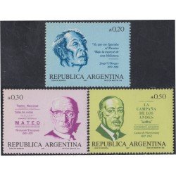 Argentina 1594/96 1987 Personalidades argentinas MNH Argentina 1594/96 1987 Personalidades argentinas MNH