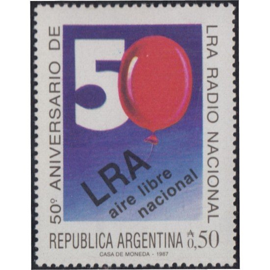 Argentina 1607 1987 50 Años de la Radiodifusión Nacional MNH Argentina 1607 1987 50 Años de la Radiodifusión Nacional MNH