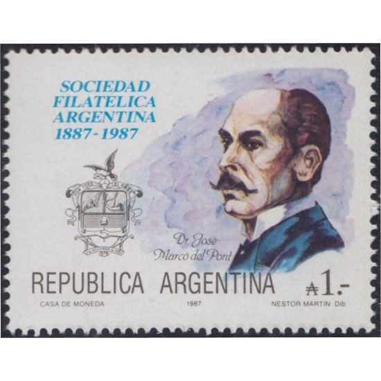 Argentina 16081987 100 Años de la Sociedad Filatélica Argentina MNH Argentina 16081987 100 Años de la Sociedad Filatélica Argentina MNH