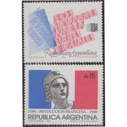 Argentina 1680/81 1989 Bicentenario de la Revolución Francesa MNH Argentina 1680/81 1989 Bicentenario de la Revolución Francesa MNH