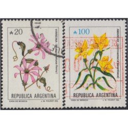 Argentina 1682/83 1989 Serie Antigua Flores Flowers usados Argentina 1682/83 1989 Serie Antigua Flores Flowers usados
