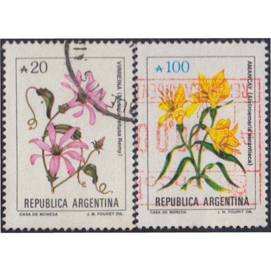 Argentina 1682/83 1989 Serie Antigua Flores Flowers usados