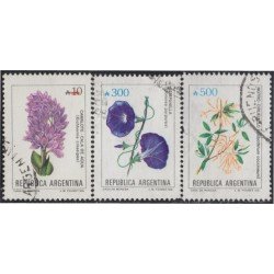 Argentina 1687/89 1989 Serie Antigua Flores Flowers usados Argentina 1687/89 1989 Serie Antigua Flores Flowers usados