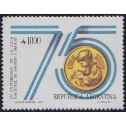 Argentina 1716 1990 75º Aniversario de la caja Nacional de ahorro y seguro MNH Argentina 1716 1990 75º Aniversario de la caja Nacional de ahorro y seguro MNH