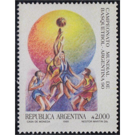 Argentina 1726 1990 Campeonato Mundial de basketball MNH Argentina 1726 1990 Campeonato Mundial de basketball MNH