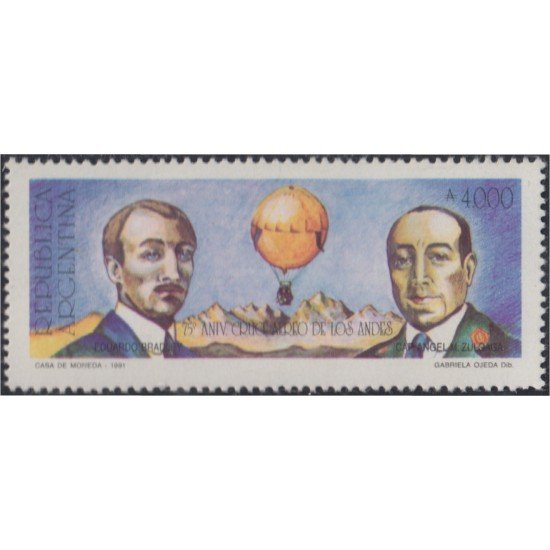 Argentina 1754 1991 75 Aniversario cruce aéreo de Los Andes MNH