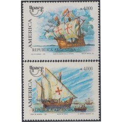 Argentina 1755/56 1991 América UPAE Barcos Boat MNH Argentina 1755/56 1991 América UPAE Barcos Boat MNH