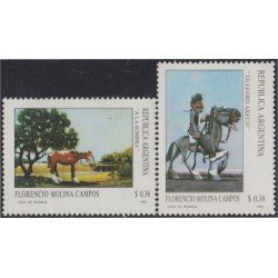 Argentina 1786/87 1992 Artistas Argentinas Obras de Florencio Molina Campos MNH Argentina 1786/87 1992 Artistas Argentinas Obras de Florencio Molina Campos MNH