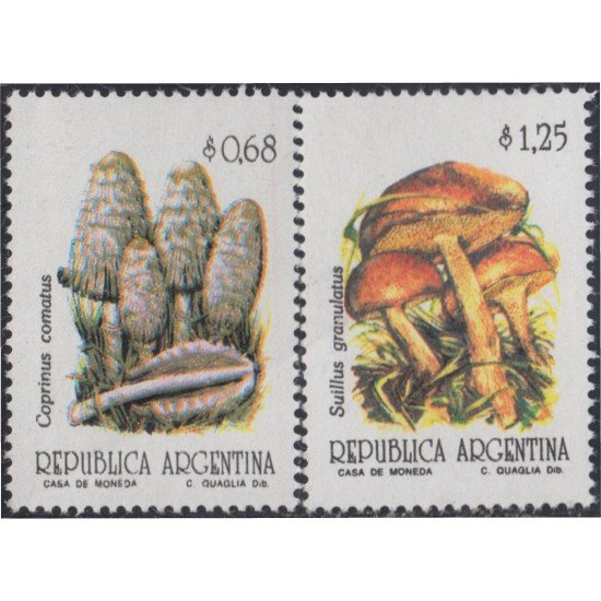 Argentina 1800/01 1992 Flora Champiñones MNH Argentina 1800/01 1992 Flora Champiñones MNH