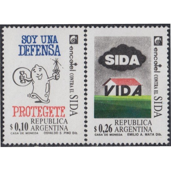 Argentina 1811/12 1992 Campaña contra la lucha contra El Sida MNH Argentina 1811/12 1992 Campaña contra la lucha contra El Sida MNH