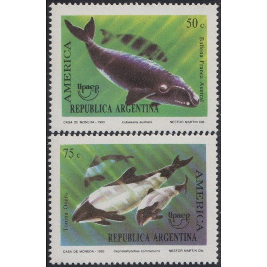 Argentina 1831/32 1993 América UPAE Cetáceos MNH Argentina 1831/32 1993 América UPAE Cetáceos MNH