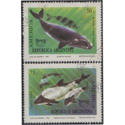 Argentina 1831/32 1993 América UPAE Cetáceos usados Argentina 1831/32 1993 América UPAE Cetáceos usados