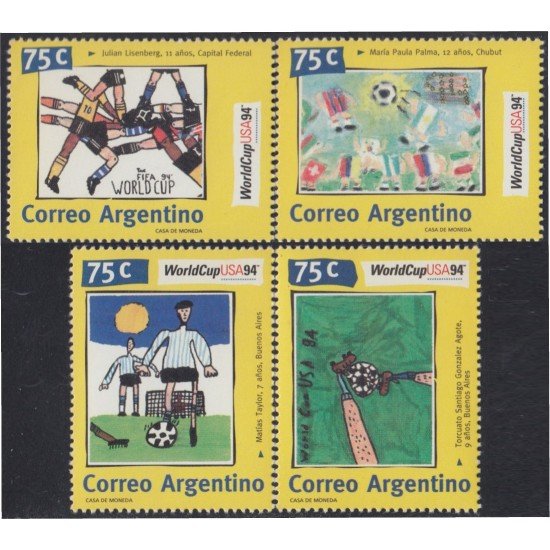 Argentina 1845/48 1994 Copa de Fútbol del Mundo en Estados Unidos MNH Argentina 1845/48 1994 Copa de Fútbol del Mundo en Estados Unidos MNH