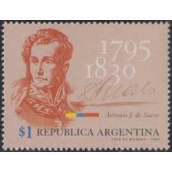 Argentina 1883 1995 Bicentenario del nacimiento Antonio J. Sucre MNH Argentina 1883 1995 Bicentenario del nacimiento Antonio J. Sucre MNH