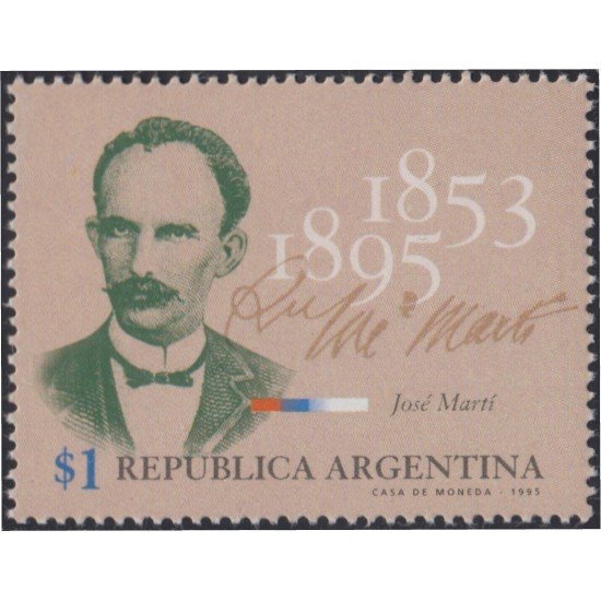 Argentina 1884 1995 Centenario de la Muerte de José Martí MNH Argentina 1884 1995 Centenario de la Muerte de José Martí MNH