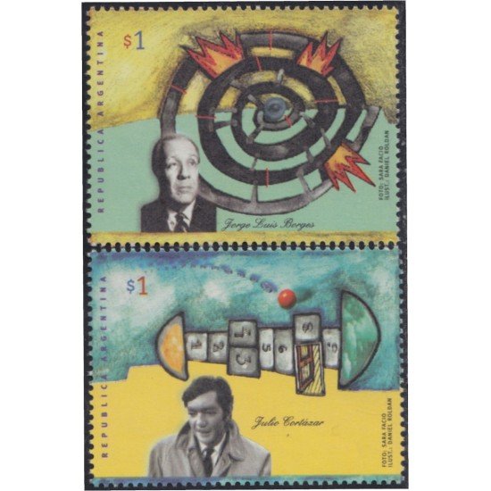 Argentina 1982/83 1997 Escritores argentinos Julio Cortazar Jorge L. Borges MNH Argentina 1982/83 1997 Escritores argentinos Julio Cortazar Jorge L. Borges MNH