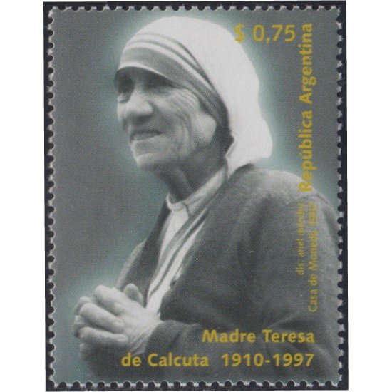 Argentina 2001 1997 Homenaje a María Teresa Premio Nobel de la Paz MNH Argentina 2001 1997 Homenaje a María Teresa Premio Nobel de la Paz MNH