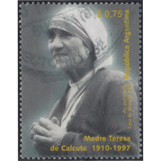 Argentina 2001 1997 Homenaje a María Teresa Premio Nobel de la Paz  usado