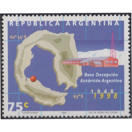 Argentina 2038 1998 Base Decepción Antártica Argentina MNH Argentina 2038 1998 Base Decepción Antártica Argentina MNH