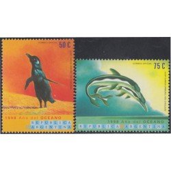 Argentina 2077/78 1999 Año Internacional de los Océanos Delfín MNH Argentina 2077/78 1999 Año Internacional de los Océanos Delfín MNH