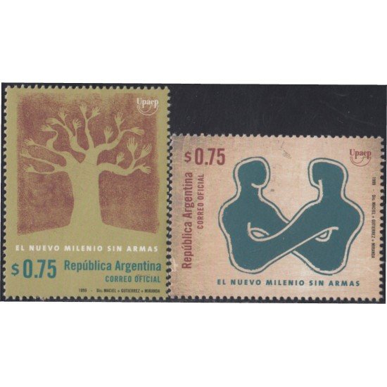 Argentina 2103/04 1999 América UPAEP El nuevo milenio sin armas MNH Argentina 2103/04 1999 América UPAEP El nuevo milenio sin armas MNH