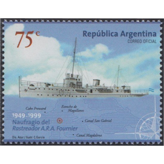 Argentina 2114 1999 Quincuagésimo del naufragio de A.R.A Fournier MNH