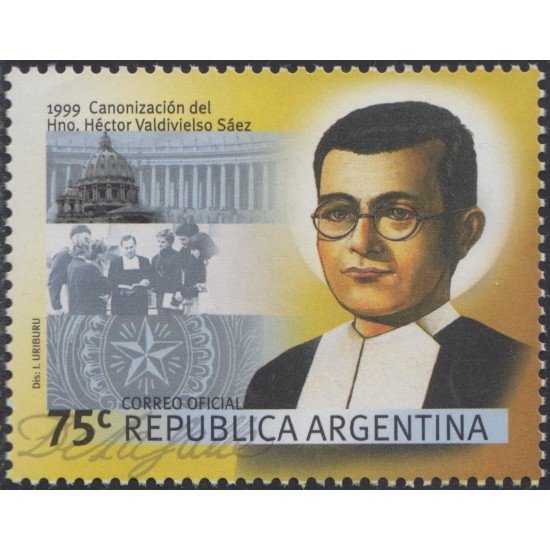 Argentina 2122 1999 Canonización del Padre Héctor Valdivieso Sáez MNH Argentina 2122 1999 Canonización del Padre Héctor Valdivieso Sáez MNH