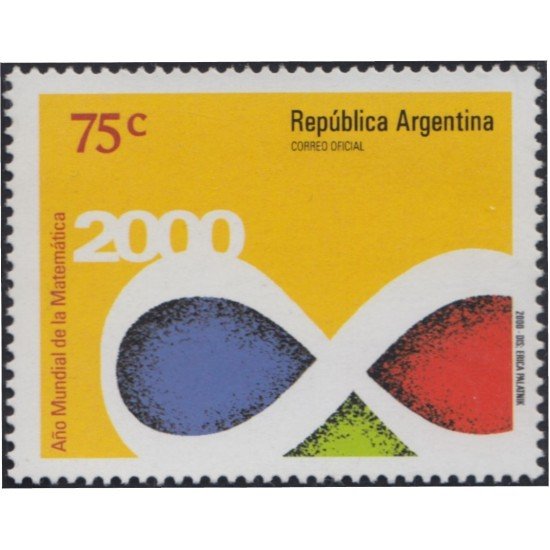 Argentina 2155 2000 Año Mundial de las matemáticas MNH Argentina 2155 2000 Año Mundial de las matemáticas MNH