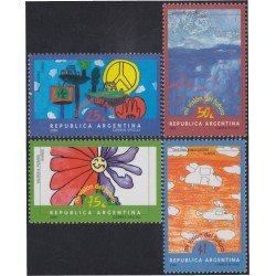Argentina 2174/77 2000 Dibujos de niños Concurso mundial MNH Argentina 2174/77 2000 Dibujos de niños Concurso mundial MNH