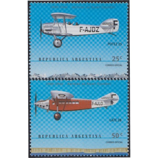 Argentina 2180/81 2000 Aerofila 2000 Exposición Filatélica Aviones MNH