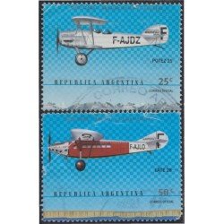 Argentina 2180/81 2000 Aerofila 2000 Exposición Filatélica Aviones usados Argentina 2180/81 2000 Aerofila 2000 Exposición Filatélica Aviones usados