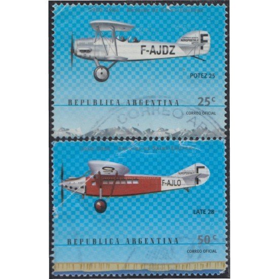 Argentina 2180/81 2000 Aerofila 2000 Exposición Filatélica Aviones usados