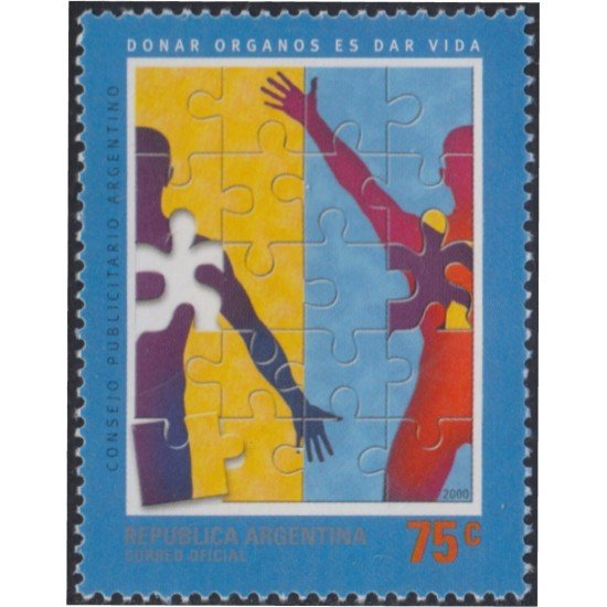 Argentina 2218 2000 Donación de órganos MNH Argentina 2218 2000 Donación de órganos MNH